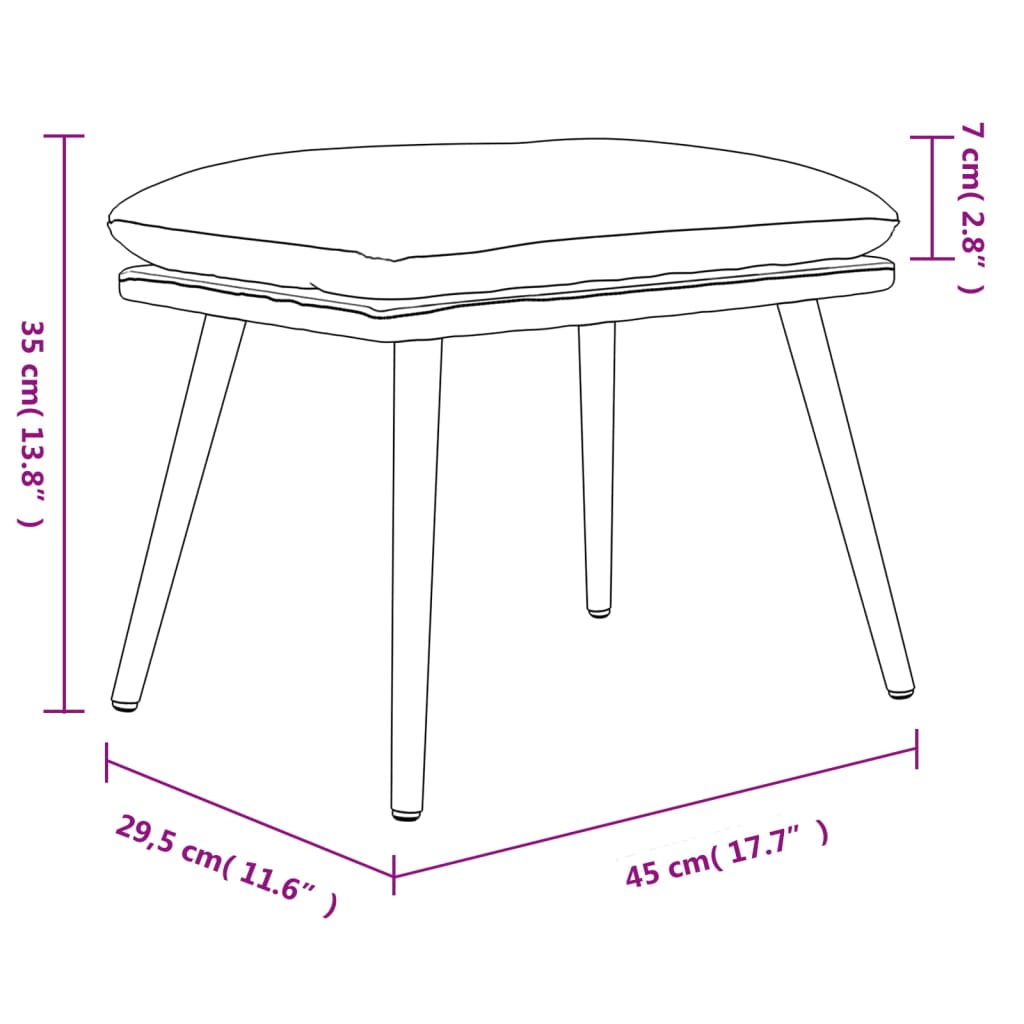 vidaXL Fótskemill Dökkgrár 45x29,5x35 cm Flauel