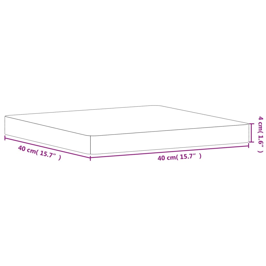 vidaXL Borðplata 40x40x4 cm Ferningur Gegnheilt Beyki