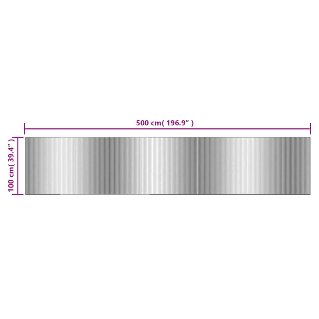 vidaXL Motta Ferhyrnd Brún 100x500 cm Bambus