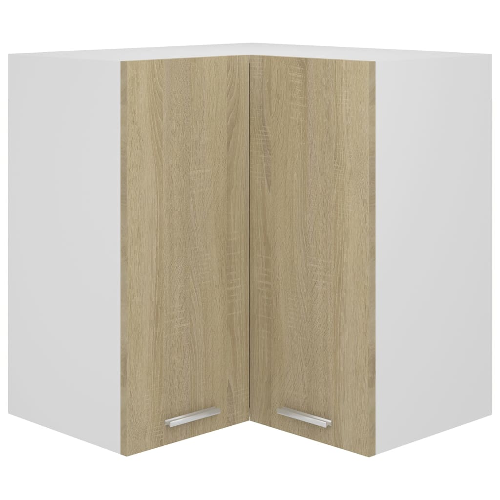 806393 vidaXL Hanging Corner Cabinet Sonoma Oak 57x57x60 cm Chipboard