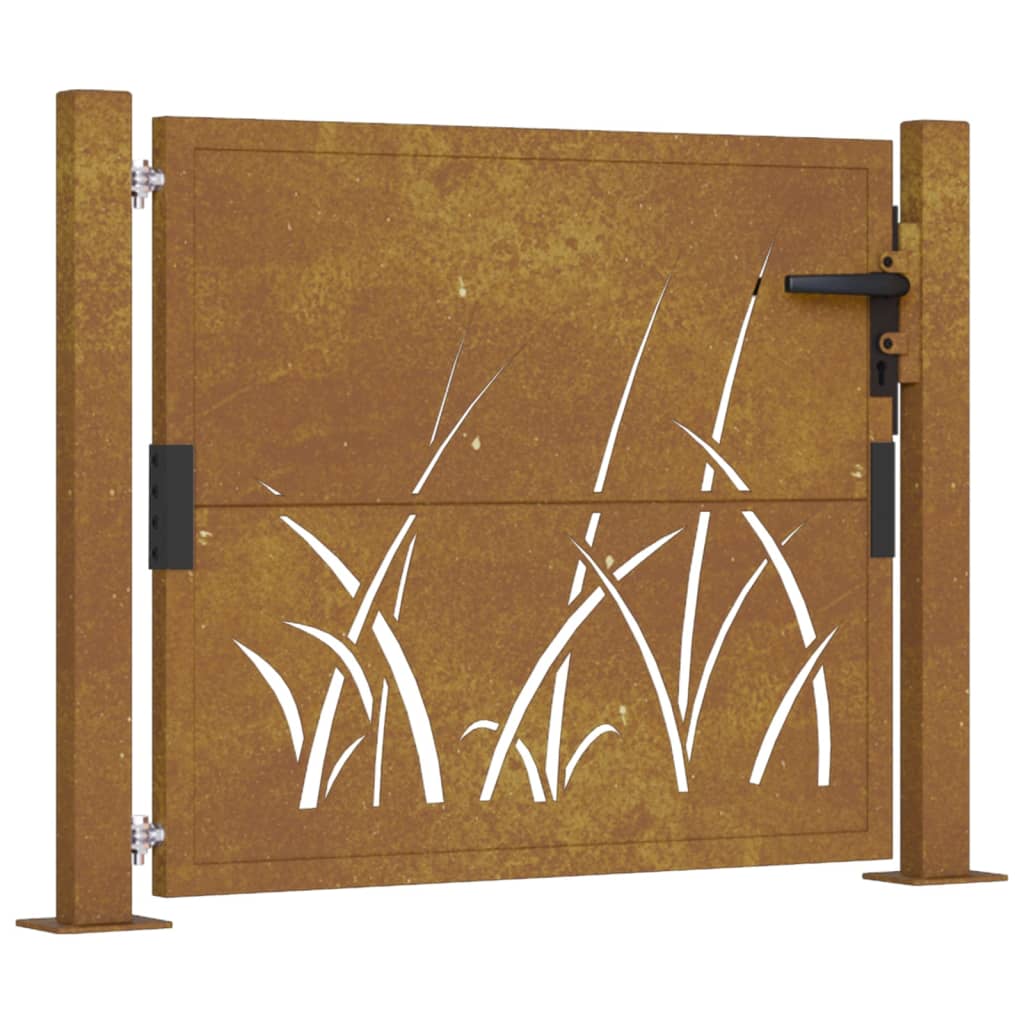 vidaXL Garðhlið 105x105 cm Corten Stál Grashönnun