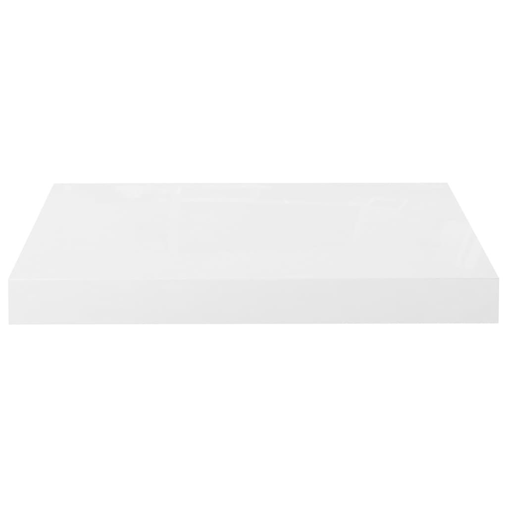 vidaXL Vegghengdar Hillur 2 stk. Háglans Hvítar 40x23x3,8 cm MDF