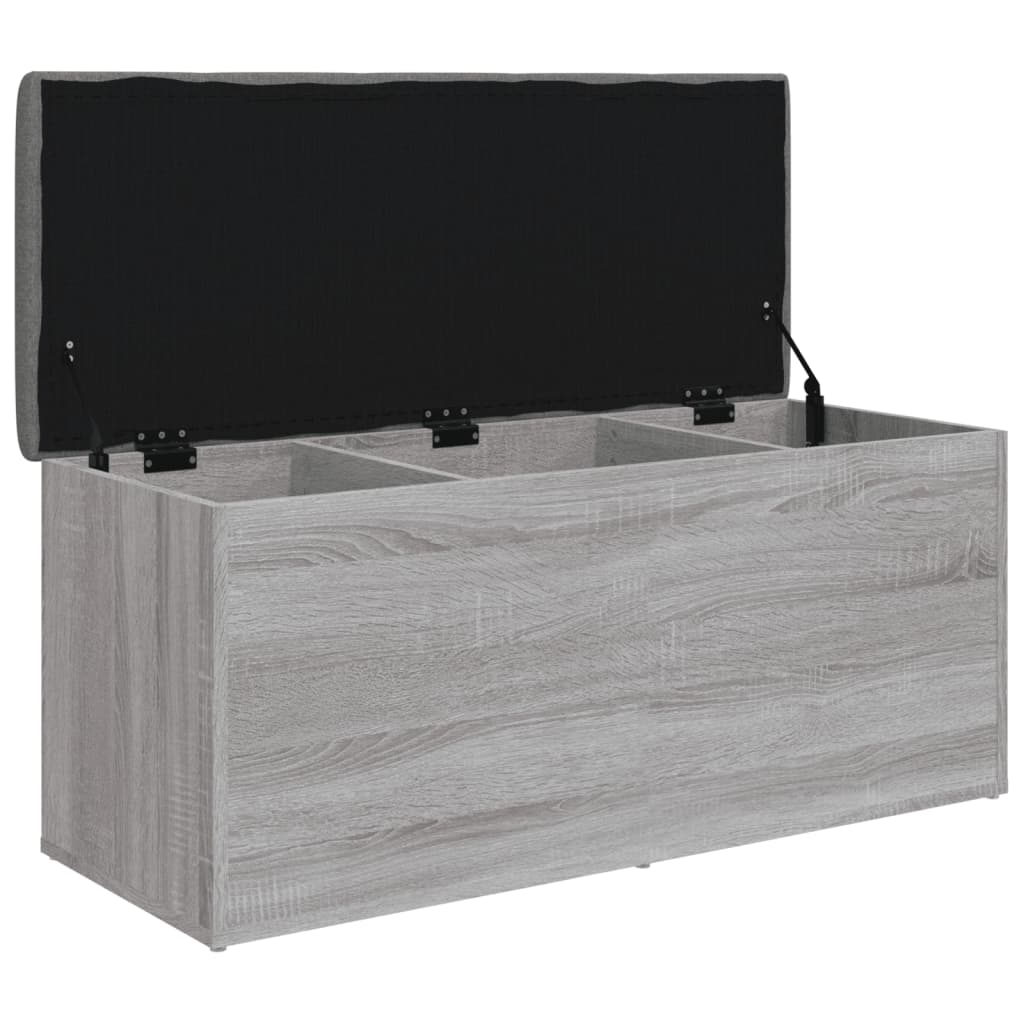 vidaXL Geymslubekkur Grár Sonoma 102x42x45 cm Samsettur Viður